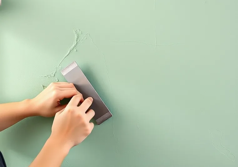 Application d'un enduit décoratif à la lisseuse sur un mur