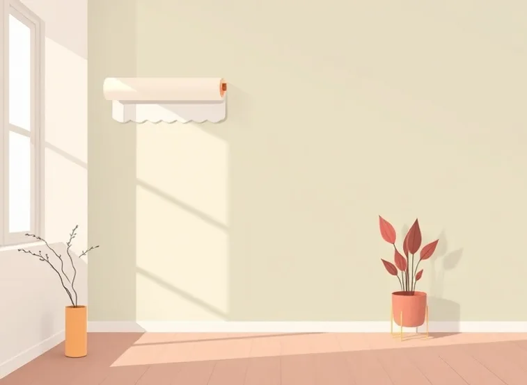Pose de papier peint, rouleau et brosse à maroufler